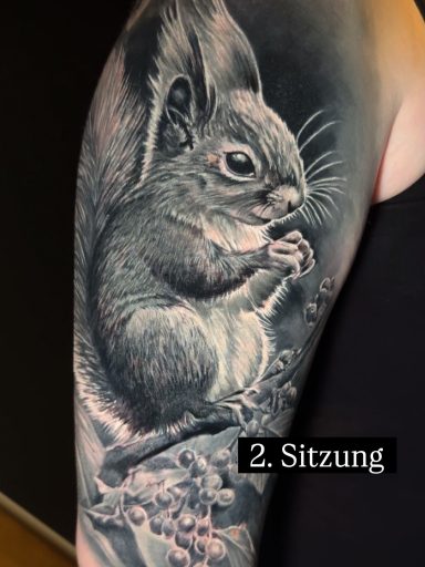 Eichhörnchen Tattoo. Tattoo von Anne Schwarte.